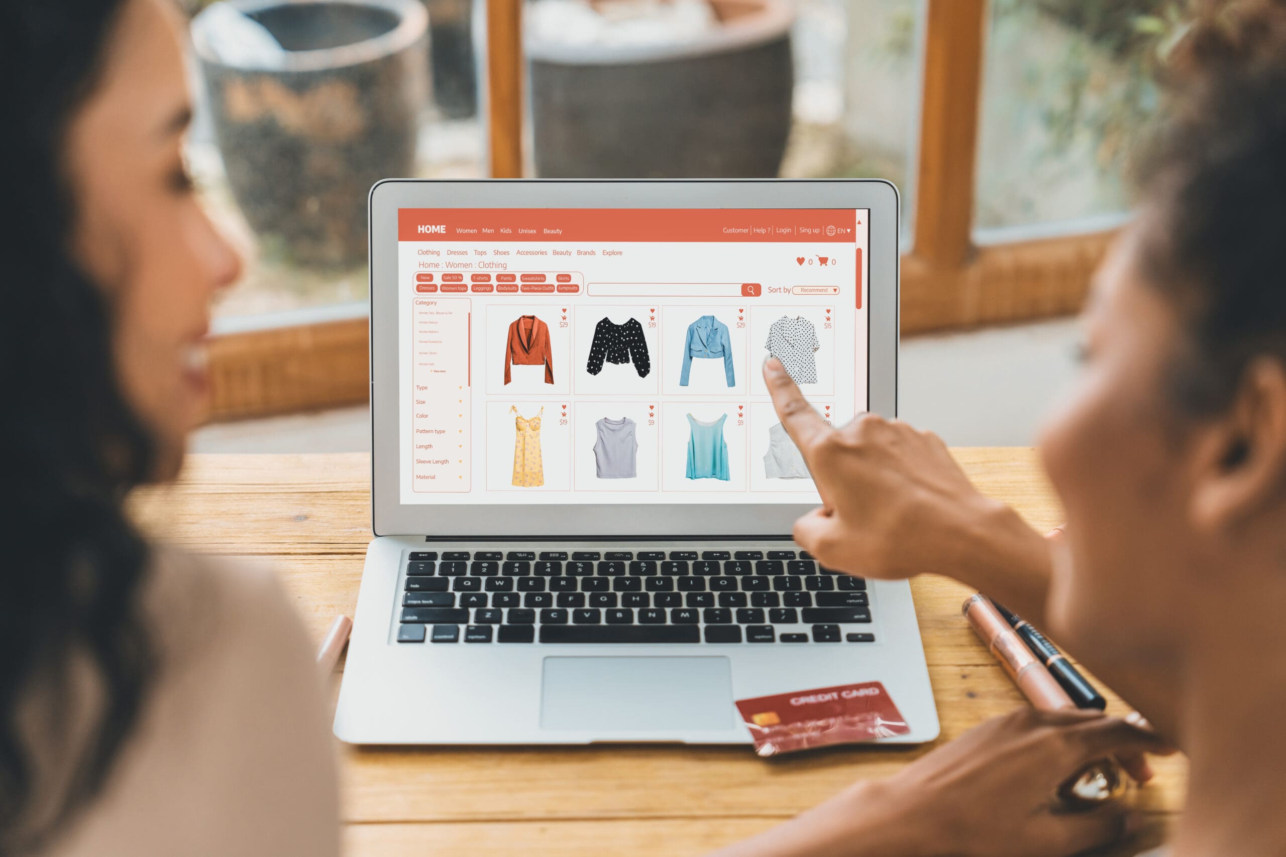 Woman shopping online on internet